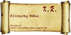 Klinszky Réka névjegykártya